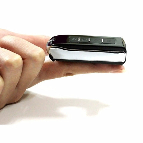 Side view of Pocket Scale Two Piece Set with 200g Capacity and 0.01g Readability, mini car key-sized LCD balance on fingertip.