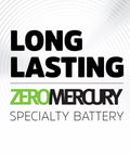 Long-lasting Zero Mercury specialty battery for various devices, emphasizing environmentally friendly performance.