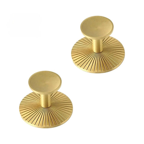 Gold Round Brass Cabinet Knobs Set Of 12 For Cabinets And Drawers, Vintage Back Panel Pulls, Easy Install, 47x28x26mm, Durable Classic Hardware