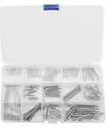 304 Stainless Steel Split Cotter Pins Kit 150 Pieces In 15 Sizes M1 To M3 U Shape Fasteners in open box