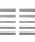 10 Piece Set of Hollow Aluminum Tubes with 10mm OD and 8mm ID measuring 50mm Long for precise robot chassis assembly.