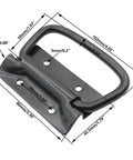 2 Pack Heavy Duty Black Metal Chest Handles for Wood and Metal Cases Surface Mount Ring Pull Handles with measurements visible.