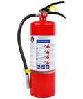 Heavy Hitter 10 Lb ABC Dry Chemical Fire Extinguisher With Wall Mount, detailed instructions on bright red cylinder.
