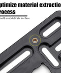 Close-up of Front License Plate Mounting Bracket with hardware hole and smooth black plastic surface