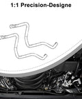 Easy Install Heater Inlet And Outlet Hose Replacement Kit For 2014 2018 Chevrolet Silverado 1500 2500 HD Silverado 1500 LD Cheyenne And GMC Sierra 1500 2014 2019 Sierra 1500 Limited Replaces 23126442 23126443 diagram and installation view.