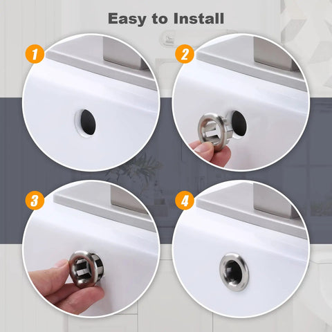 Six Pack Brushed Nickel Sink Overflow Ring Covers For 22mm Hole Drains Universal Bathroom And Kitchen Basin Trim Cap Inserts Durable Overflow Covers Easy Install For Sinks