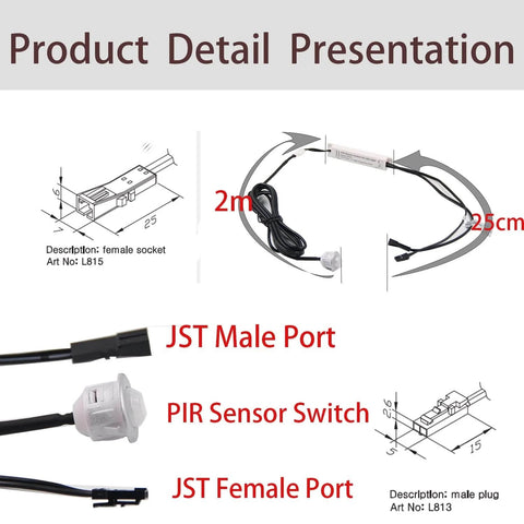 Product details of Motion Sensor Light Switch With IR Sensor For Closet Lighting Under Cabinet Lights And Wardrobes Auto On And Off 12V 24V