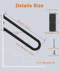 Dimensions and installation details of 28 Inch Stainless Steel Hand Rail For One To Five Steps With 1.25 Inch Tube Oil Rubbed Black