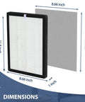 Triple Pack Replacement HEPA Filters For 9000 Series Air Cleaners, Compatible With Pro 9000 Model, shown with dimensions.