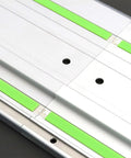 Close-up of Stainless Steel Self Aligning Rail Joiner Kit For Track Saw With T Slot Fit Includes Screws And Wrench Seamless Extension