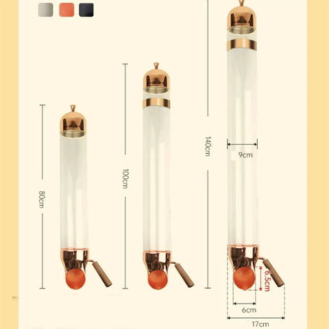 Wall Mounted Coffee Bean Dispenser With Clear Glass Tube, Two Point Seven Kg Capacity adjustable valve and size options.