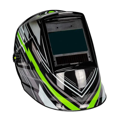 Pro Series Amped ADF Welding Helmet With Lightweight Fireproof Shell Multi Directional 5 Point Headgear in graphic design