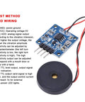 Two Pack Piezoelectric Sensor Analog Ceramic Vibration Sensor Module For Arduino And DIY Electronics, module with wiring guide
