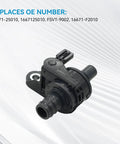 Coolant Water Control Valve Compatible With 2018 To 2023 Toyota Camry Avalon Rav4 And Lexus Es300h Es350 Replaces 1667125010 in black plastic.