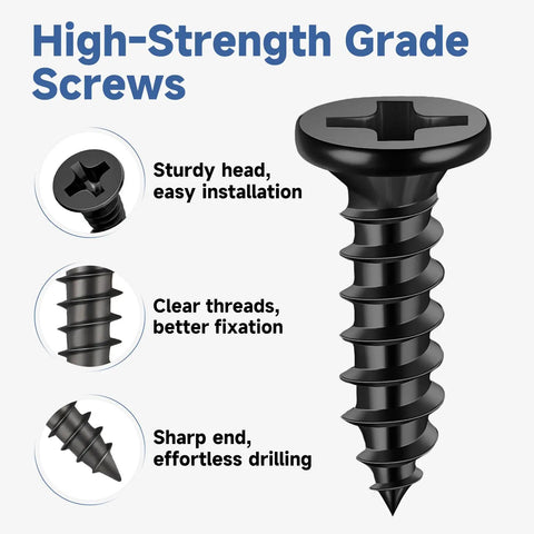 High-Strength Grade Screws for Straight Up 40 Piece L Bracket Corner Brace Set Built With Quality Black Stainless Steel.