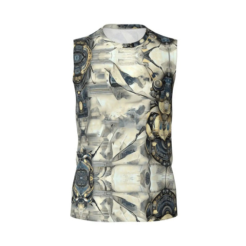 Beast Mode Mens Breathable Mesh Sleeveless Vest With Mechanical Insect Print Loose Fit Quick Drying Athletic Tank Top X Large front view