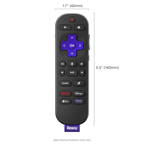 Voice Remote Pro 2nd Ed Rechargeable TV Remote With Hands Free Voice Controls Backlit Buttons And Lost Remote Finder Replacement Remote Compatible With All TV Players And Audio USB C Fast Charge Months Of Battery Life No Fuss Setup For Movie Nights, black with app buttons.