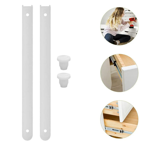 Heavy Duty Drawer Slides With Plastic And Metal Construction White Cabinet Drawer Rail For Stable Support And Silent Movement Perfect For Baskets And Shelves For Everyday Use, white slide set with mounting pins