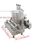 Automatic Double Nozzle Paste Filler With Steel Conveyor Belt And Anti Drip Tech Gets The Job Done No Drama showing stainless steel body dimensions 44.3in height.