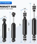 Club Car Front And Rear Golf Cart Shock Absorbers Replacements For DS G And E From 1988 Through 2007 And Precedent G And E From 2004 Up With OEM Part Numbers 1014235 1015813 1014236 1010991 showing product size and dimensions.