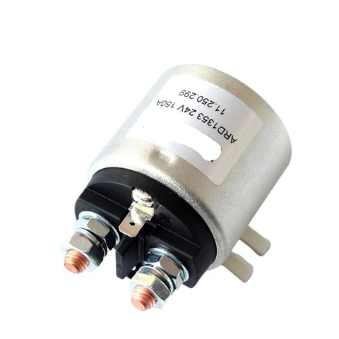 Heavy Duty Lift Pump Contactor 24V 150A Magnetic Relay for Excavators and Forklifts with sealed copper terminals.