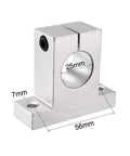 Aluminum Linear Motion Rail Clamping Rod Guide Support For 25mm Shaft, 7mm Mount Hole, for CNC and Robotics