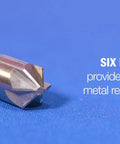 3/8 Inch 90 Degree High Speed Steel Chatterless Countersink Featuring Six Precision Flutes and a round shank for metalworking.