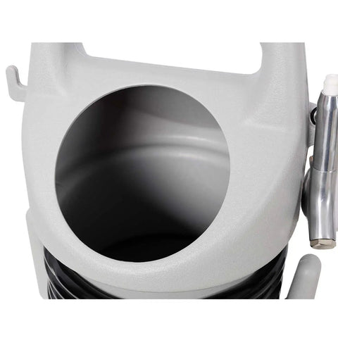 Heavy Duty Handheld Sandblasting Gun Kit With Portable Hopper, viewing large material hopper opening for efficient surface cleaning.