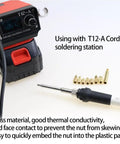 Heat Set Insert Tool Kit For M2 To M8 Brass Knurled Nuts With Embedded Insertion Tips Hot Melt Adapter Set For T12 Soldering Iron