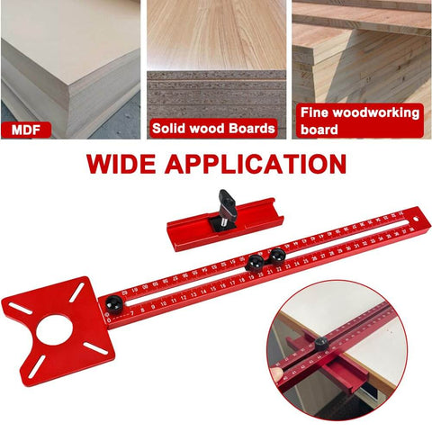 4 In 1 Router Milling Groove Bracket With Aluminum Alloy Circle Cutting Jig, Cabinet Punch Locator Jig And Router Guide in use.