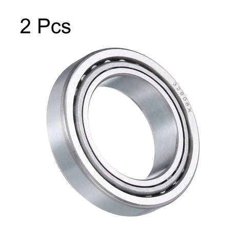 2 Pack Tapered Roller Bearing Cone And Cup Set 30Mm Bore 47Mm OD 12Mm Thick Chrome Steel ABEC Three Beefy High Load Capacity.