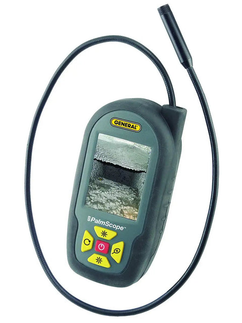 PalmScope Compact Borescope Video Inspection Camera Grey, handheld with LCD and flexible probe for tight spaces
