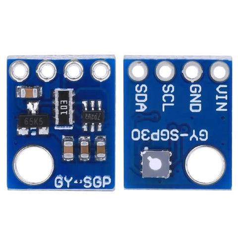 Front and back of GY-SGP30 Air Quality Sensor Module With I2C Interface For IoT And Smart Home, eCO2 Detector And Multi Gas Sensor