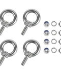 Rugged 304 Stainless Steel Eye Bolt M8x40mm With Lock Nuts And Spring Washers For Lifting, Hanging, And Tie Down Heavy Loads On Trailers, Trucks, And Outdoor Gear kit