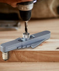 Self Centering Dowel Jig Kit With Line Scriber And Drill Guide For Precise Straight Holes Pro Grade on wooden board