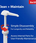 Hella Heavy Duty Gallon Pump Dispenser With 38 400 Thread Fits Most Plastic Or Glass Jugs Featuring A Big Time Easy Grip Actuator Plus Super Long Dip Tube For Two Point Five And Five Gallon Containers In A Solid No Sweat Two Pack Deal with simple disassembly for maintenance.