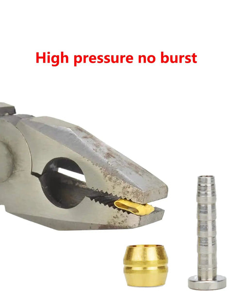 14 Piece Brass Olive and Steel Insert Kit for Disc Brake Hose BH90 Compatible shown with pliers and components