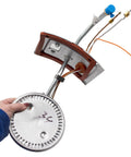 Person holding Model Specific Water Heater Burner Assembly Replacement For Your Unit Not Universal Exact Fit Burner Kit Replaces AM44969
