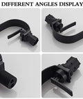 Matte Black Modern Bathroom Faucet With Low Arc Brass Ceramic Valve And Single Handle, Hot And Cold Water Mixer Taps For Vanity Sink, 1 Hole Or 3 Hole Installation, Durable Chrome Plating, Easy To Install displayed from different angles