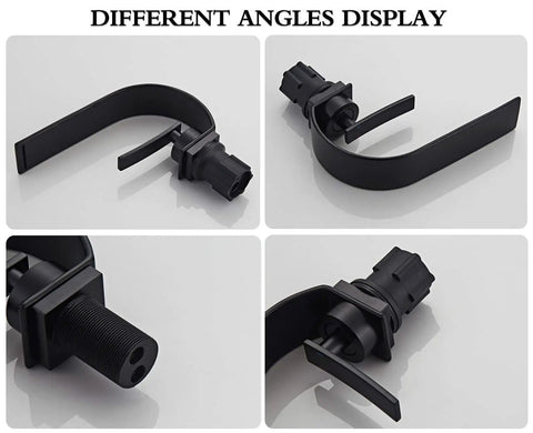 Matte Black Modern Bathroom Faucet With Low Arc Brass Ceramic Valve And Single Handle, Hot And Cold Water Mixer Taps For Vanity Sink, 1 Hole Or 3 Hole Installation, Durable Chrome Plating, Easy To Install displayed from different angles