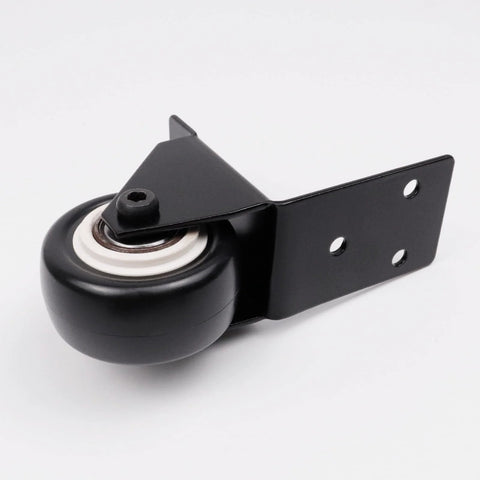 Two Pack Swivel Caster Wheels With L Shaped Plate, 50mm Diameter Silent Caster Replacement, Black, Includes M4x25mm Screws, Wear Resistant Rubber