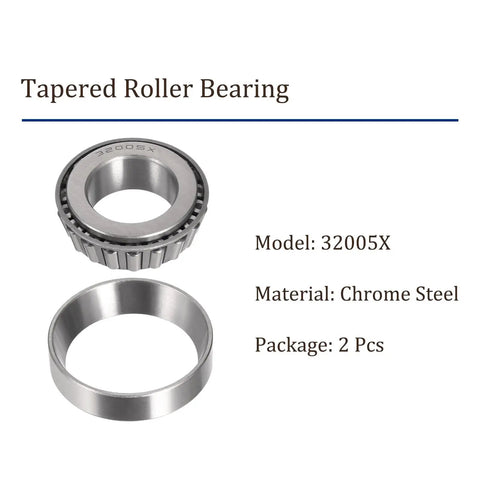 Two Pack 25mm x 47mm x 15mm Tapered Roller Bearing Set In Chrome Steel For Conveyor Systems Cone And Cup Bearings