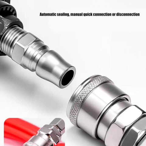 Professional 90 Degree Angled Air Powered Die Grinder showing pneumatic quick-connect fittings for secure airflow.