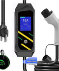 No Brainer Plug And Play Portable EV Charger With GB/T Connector And NEMA 5 15 Household Plug, adjustable 16A with LCD screen.