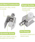 Top Notch Cabinet Shelf Clips 20pcs Glass Supports in Polished Chrome Zinc Alloy with adjustable screw and pin design