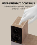 "M60 Desktop Bluetooth Speaker With 66W RMS Output, Hi Res Audio And Hi Res Wireless Audio, LDAC Support, 3 Inch Mid Bass, user-friendly controls, oak finish"