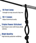 Close-up of tree strap for Camping Hammock With Tree Straps Ultra Lightweight Parachute Nylon 600 Lb Heavy Duty Outdoor Gear.