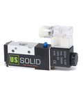1/4 Inch NPT Pneumatic Electric Solenoid Valve 3 Way 2 Position DC 24V For Air Control Systems Fast Response Pro Grade Durability Compact 3/2 Valve Fits Various Pneumatic Applications, aluminum body, side view