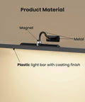 Wireless Rechargeable Picture Light Black 24 Inch Wall Sconce With Remote And Timer, plastic light bar detailed view.
