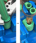 Three Pack PPR Lifting Stepped Drill Bits For Water Pipe Repair And Deburring, titanium coated high carbon steel in use